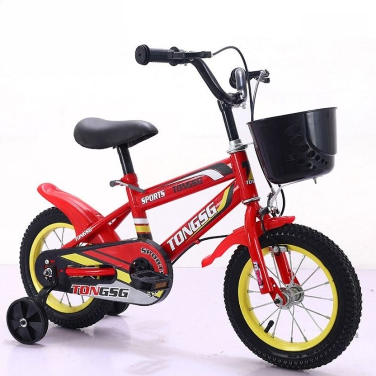 GENERICO - Bicicleta Para Niños Aro 18 Ciclismo Infantil -Rojo/Amarillo