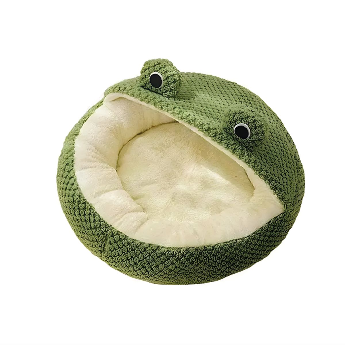 S&T - Cama Rana Nido Para Mascotas Terciopelo Suave Verde Talla L