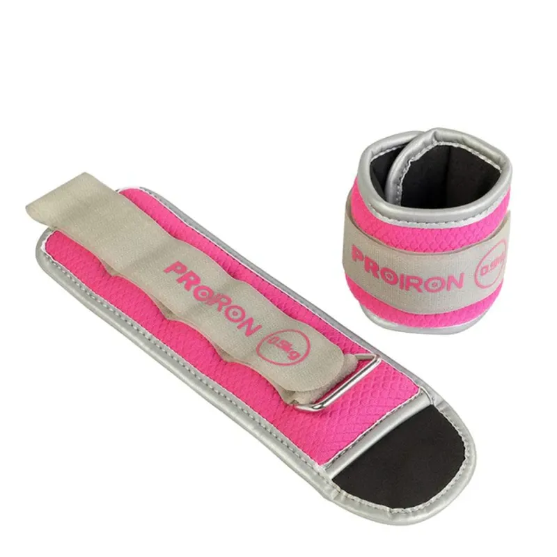PROIRON - Par de Pesas Tobilleras y Muñequeras Ajustables 0.5 KG Rosa