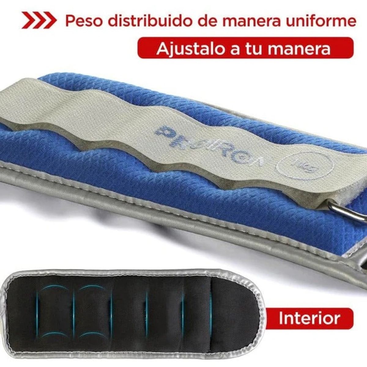 PROIRON - Par de Pesas Tobilleras y Muñequeras Ajustables 1KG Azul