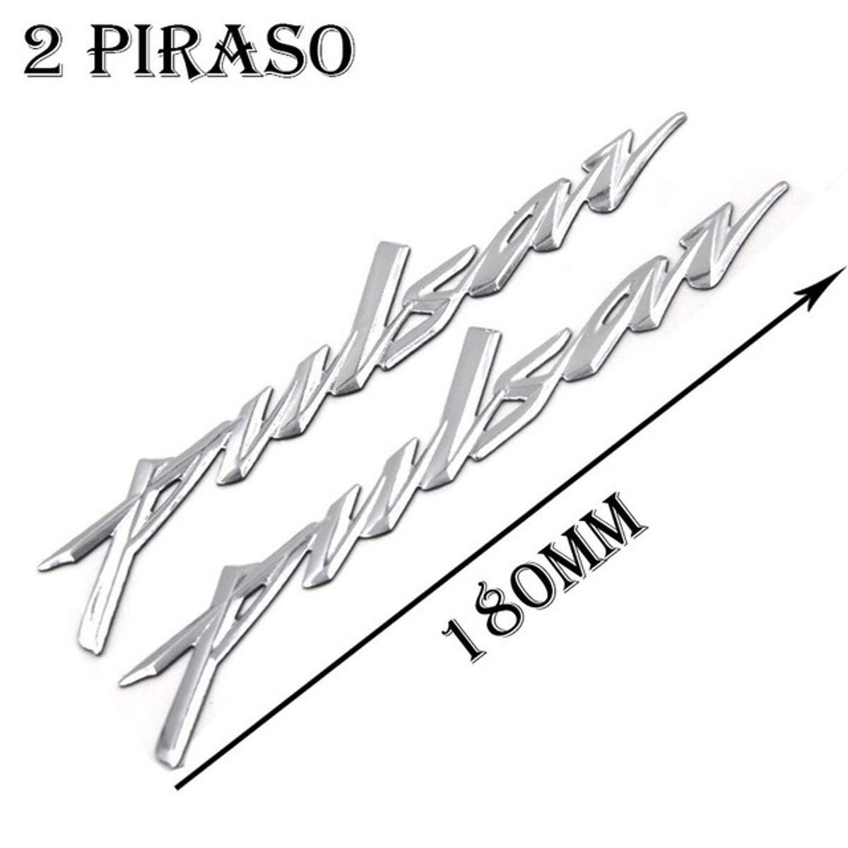 GENERICO - LOGO PULSAR 3D PLATEADO PARA MOTOCICLETA