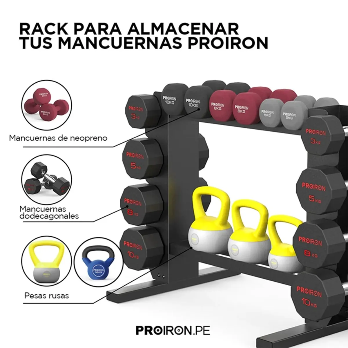 PROIRON - Rack de Acero Compacto