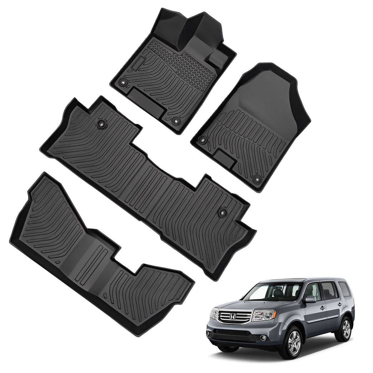 GENERICO - PISO 5D PARA HONDA PILOT 7 SEAT 2016-2023 - 7 ASIENTOS