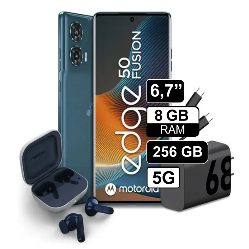 MOTOROLA - Celular Libre Motorola MOTO EDGE 50 FUSION 6.7" 256GB 8GB RAM + Audífonos Moto Buds