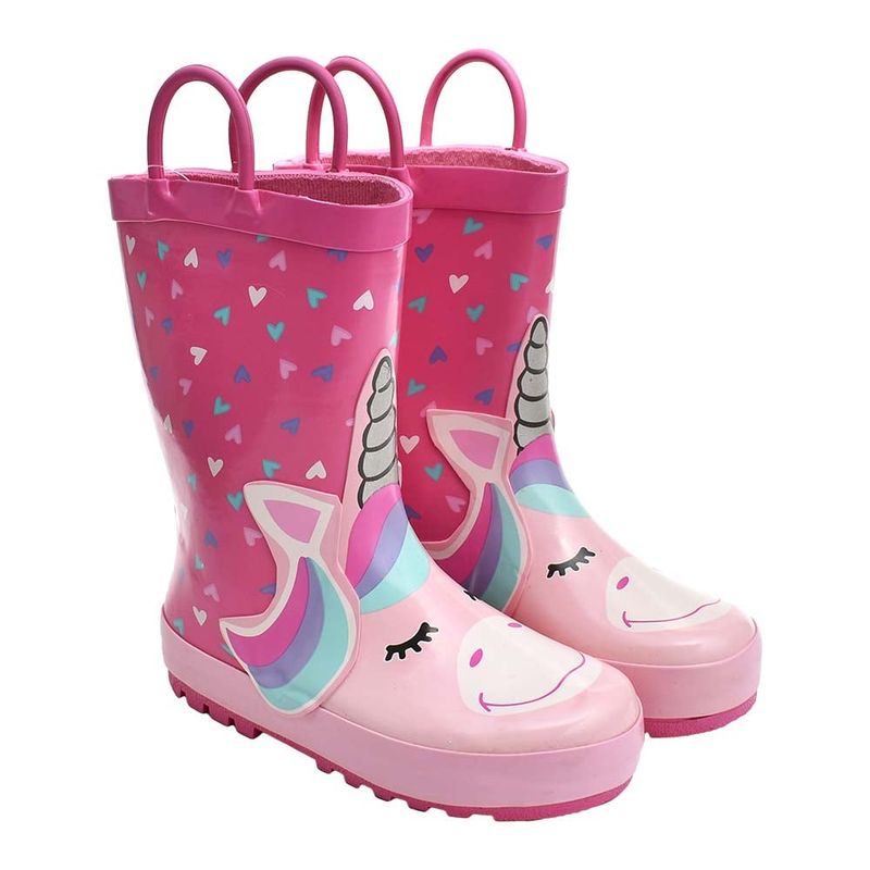 GENERICO - BOTAS DE LLUVIA LODO AGUA UNICORNIO FUCSIA