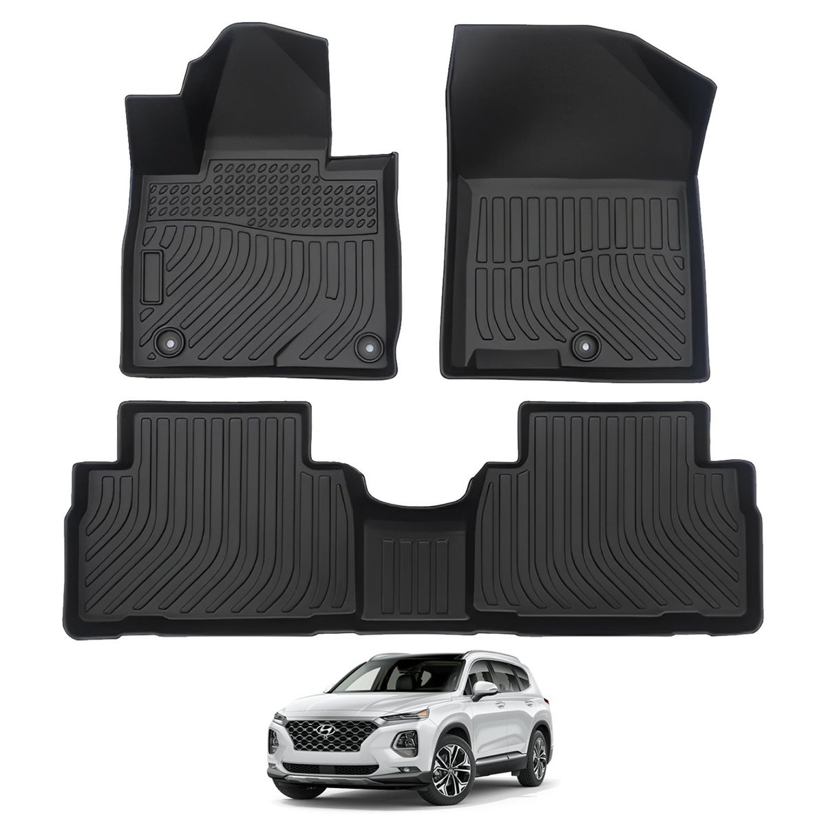 GENERICO - PISO 5D PARA HYUNDAI SANTA FE 2019-2020 - 5 ASIENTOS