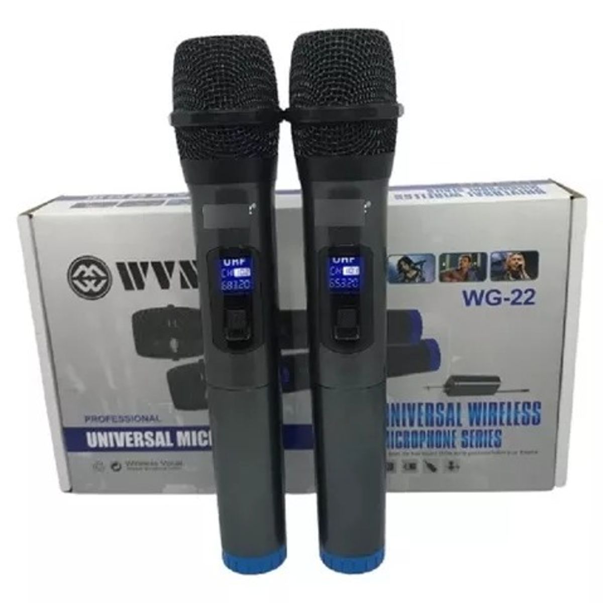 OEM - Micrófono Inalambrico Dual UHF WG-22 Par de Microfonos Karaoke