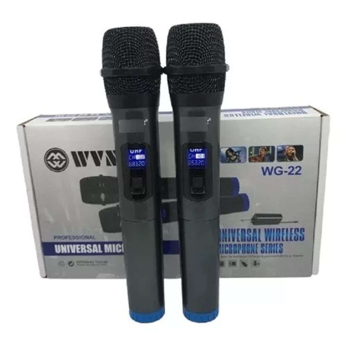 OEM - Micrófono Inalambrico Dual UHF WG-22 Par de Microfonos Karaoke