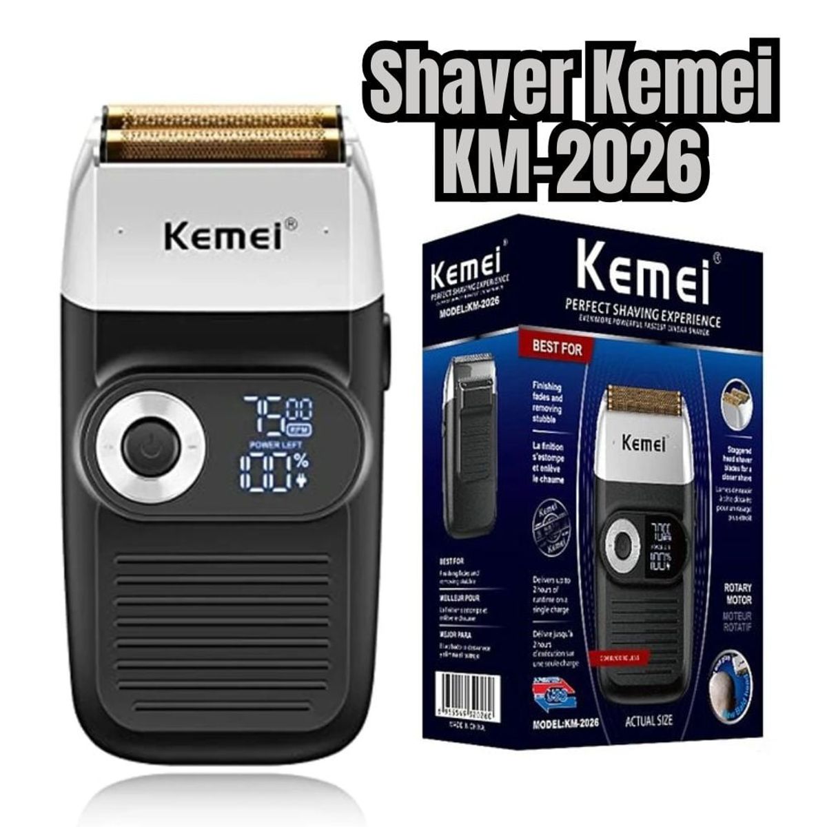 GENERICO - Shaver Afeitador Kemei Recargable KM - 2026
