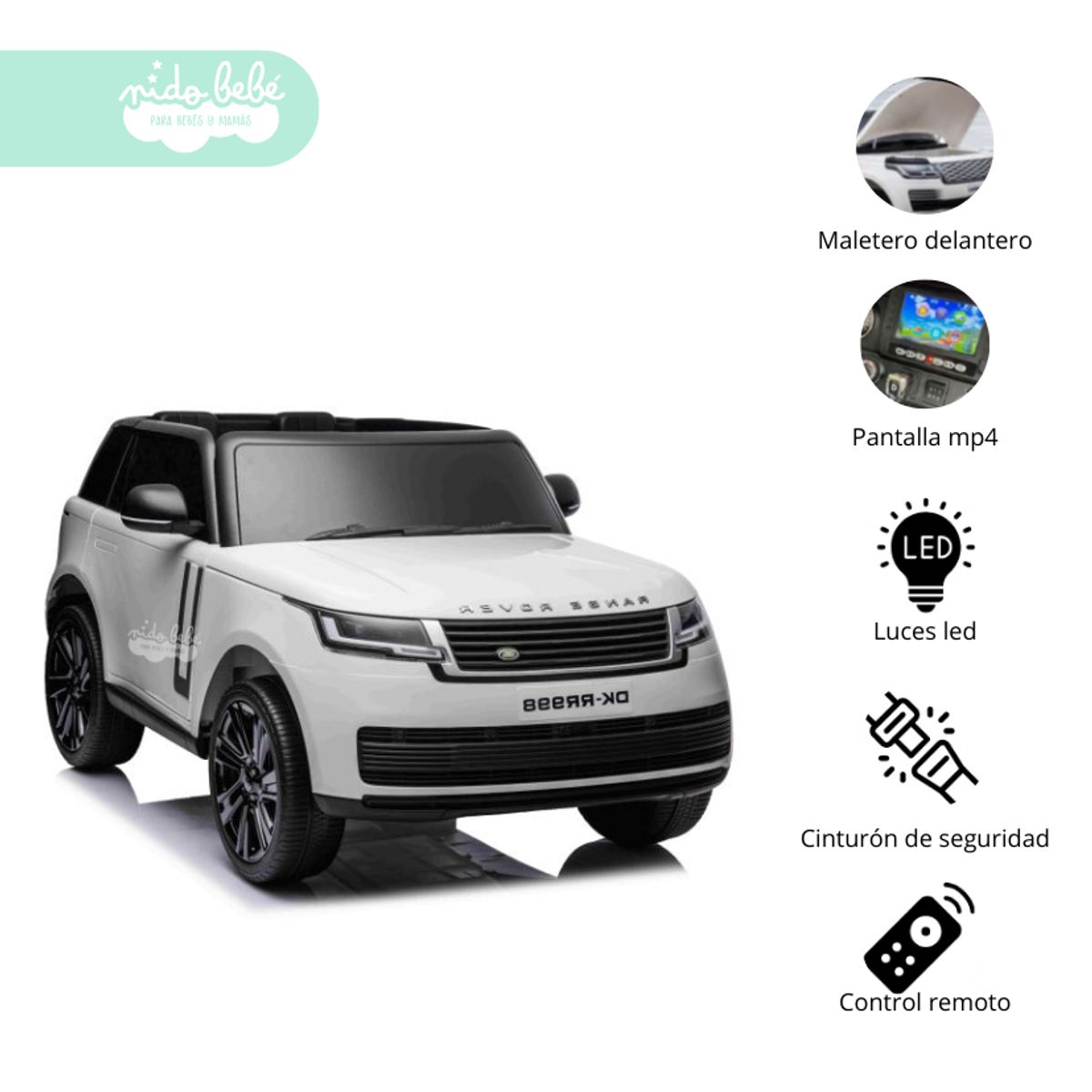 GENERICO - Camioneta Batería con Control Remoto Land Rover White