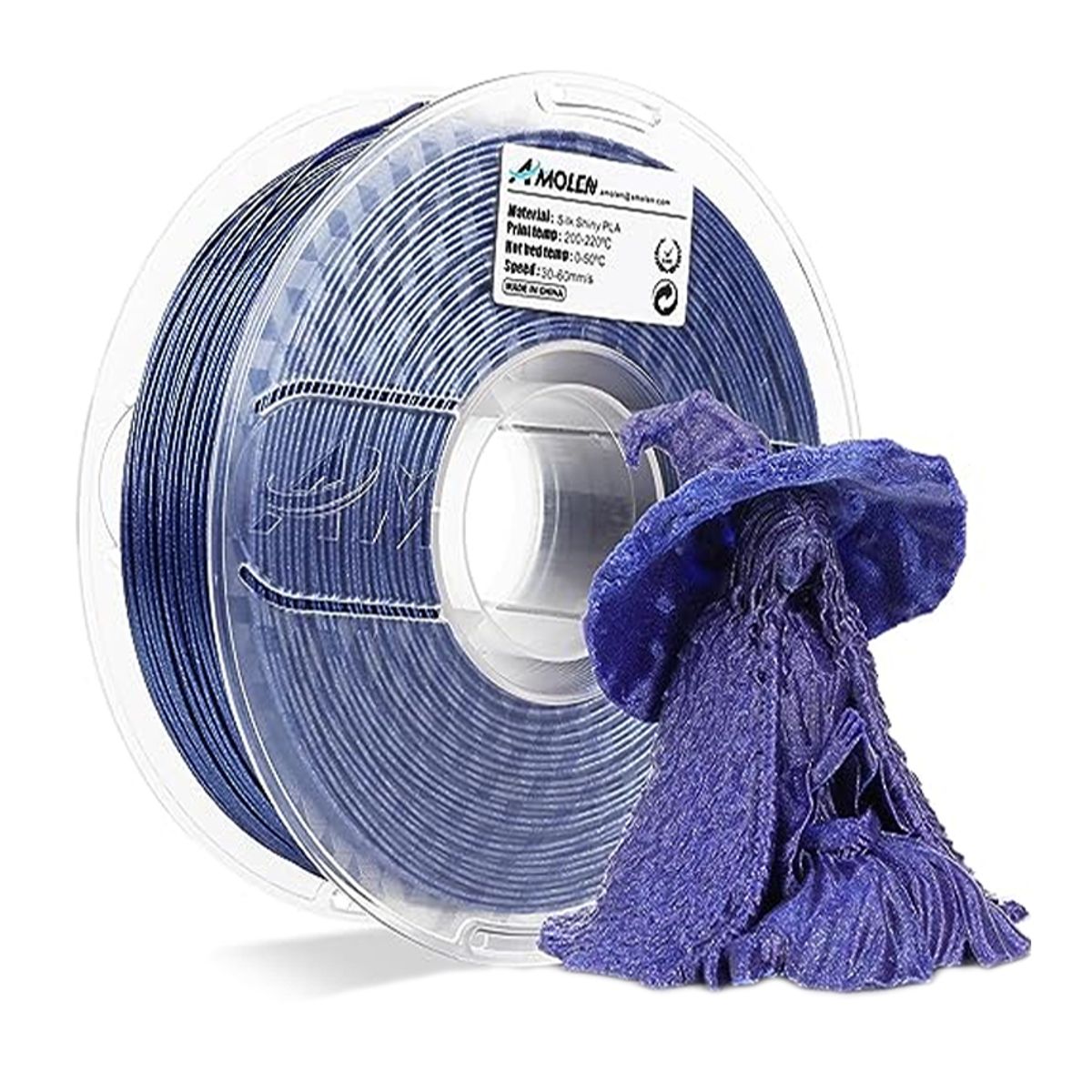 AMOLEN - Filamento Escarchado Glitter PLA para impresora 3D Galaxy Azul