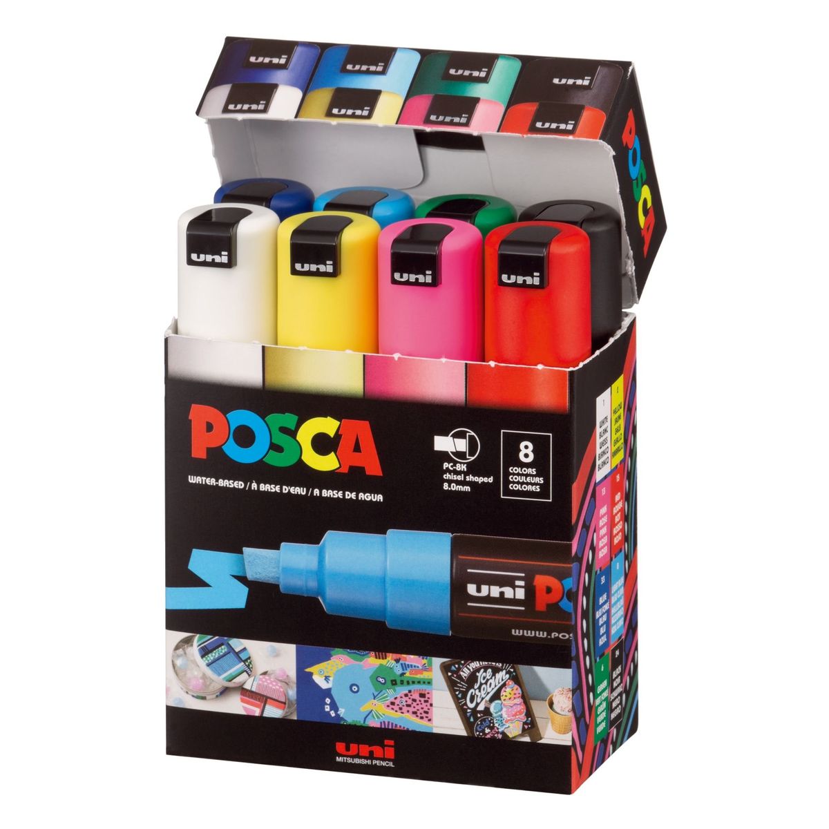 POSCA - POSCA Pack PC-8K 8C Básico Nueva Presentación X8