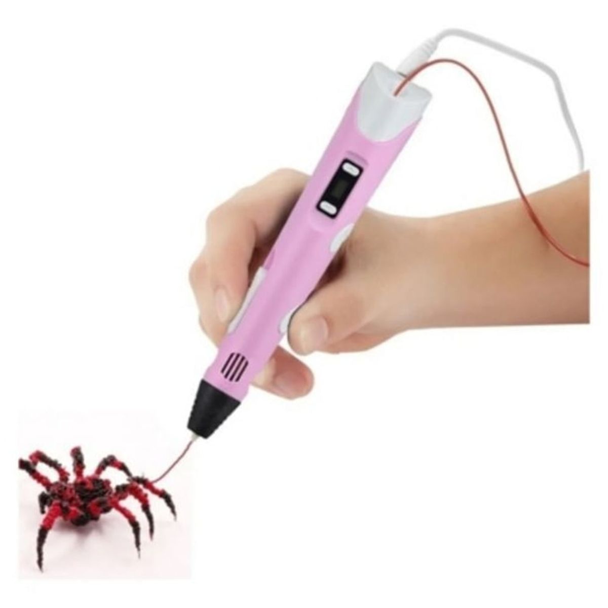 GENERICO - Lápiz 3D Impresión Rose LCD+3 Filamentos Navidad Genieka