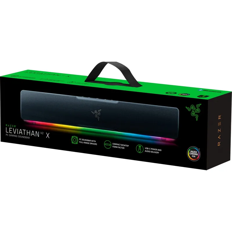 RAZER - PARLANTE RAZER LEVIATHAN V2 X SOUND BAR SW BT THX CHROMA BLACK