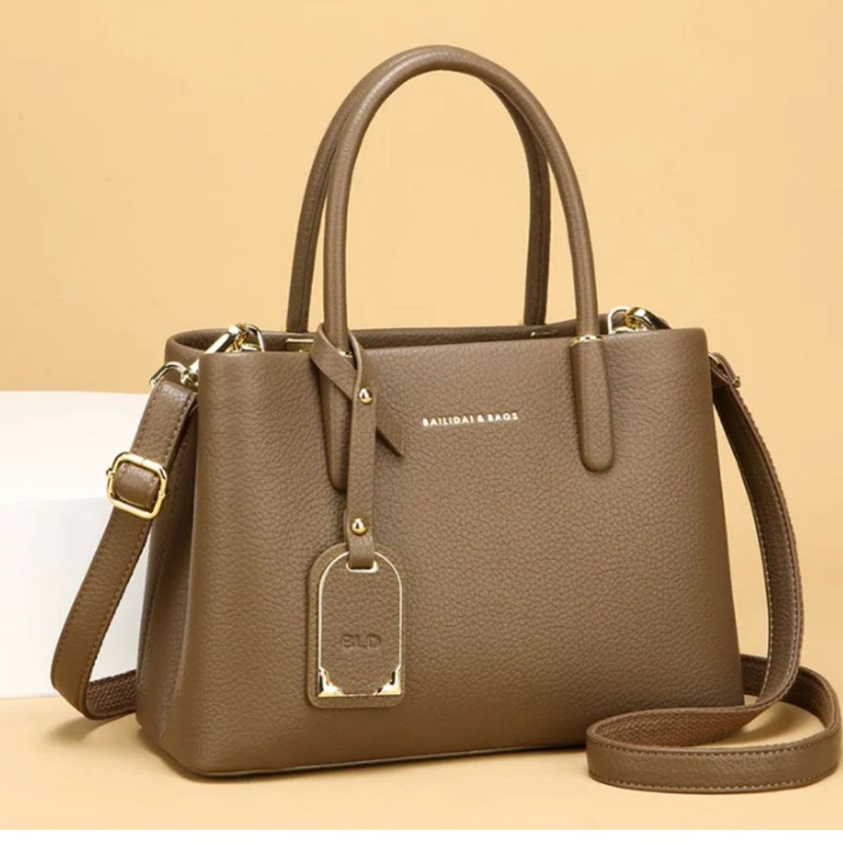 GENERICO - Bolso mediano ejecutivo de alta calidad con Cuero PU en alto relieve