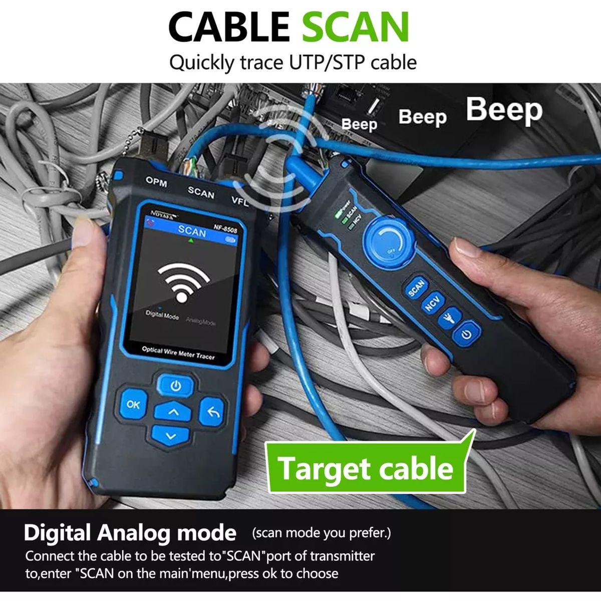 NOYAFA - Noyafa Nf-8508 Probador De Cable De Red Y Óptica