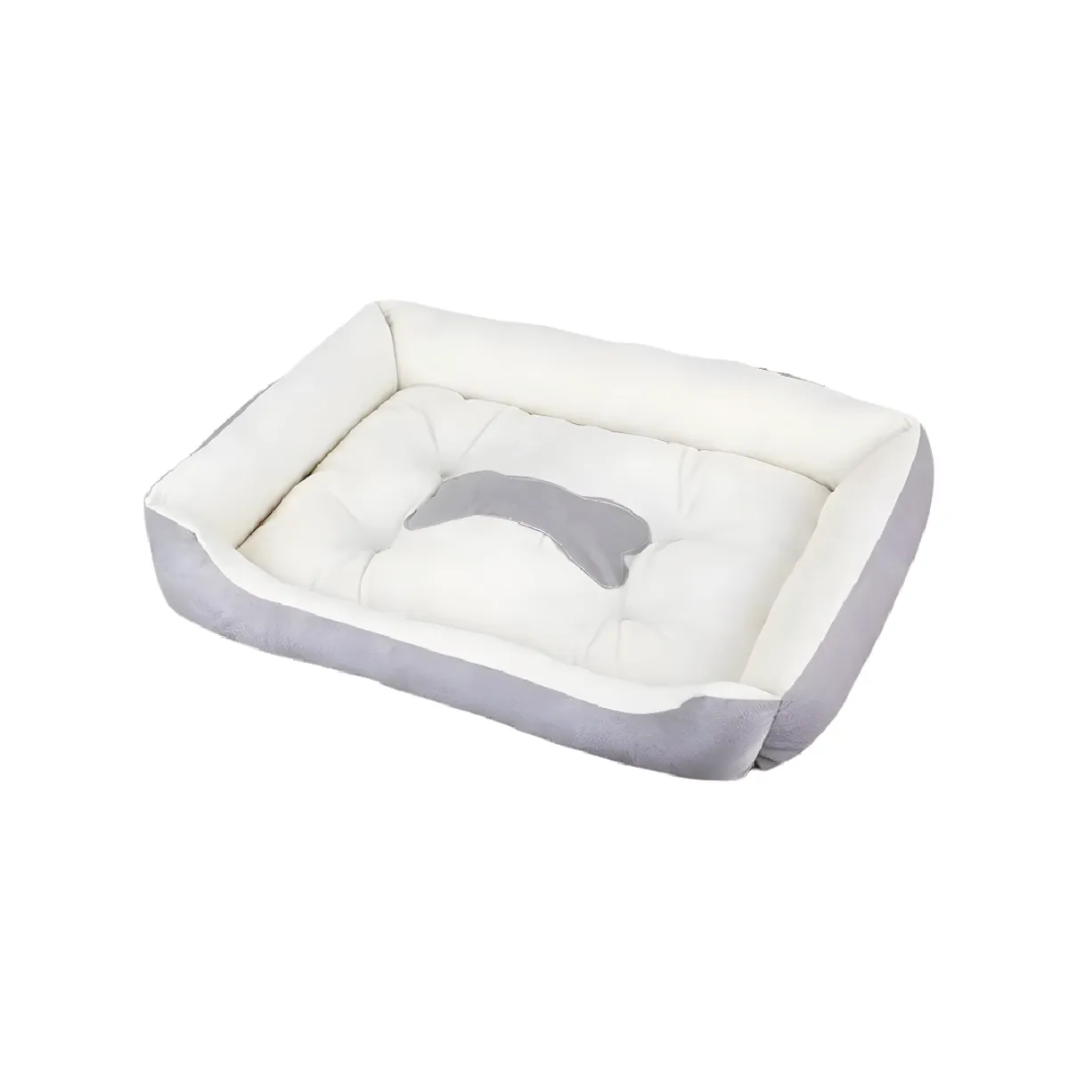 S&T - Cama Para Perros Antideslizante y Lavable Gris - Talla XS