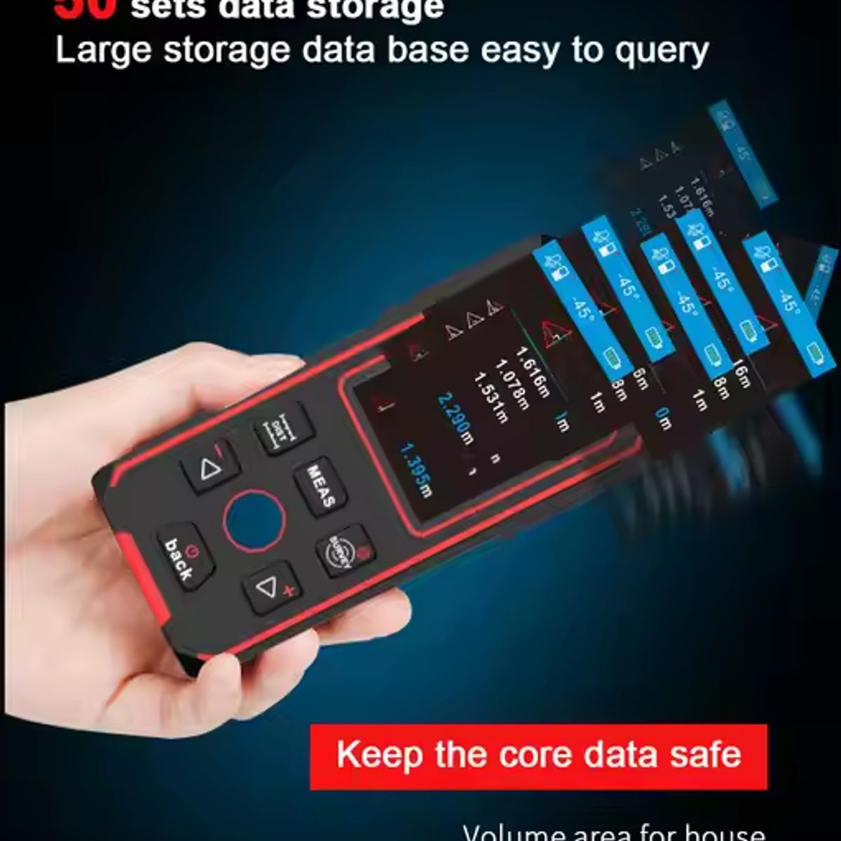 NOYAFA - NOYAFA 3 en 1 Scanner de Pared, Distanciómetro e Inclinómetro NF-518S