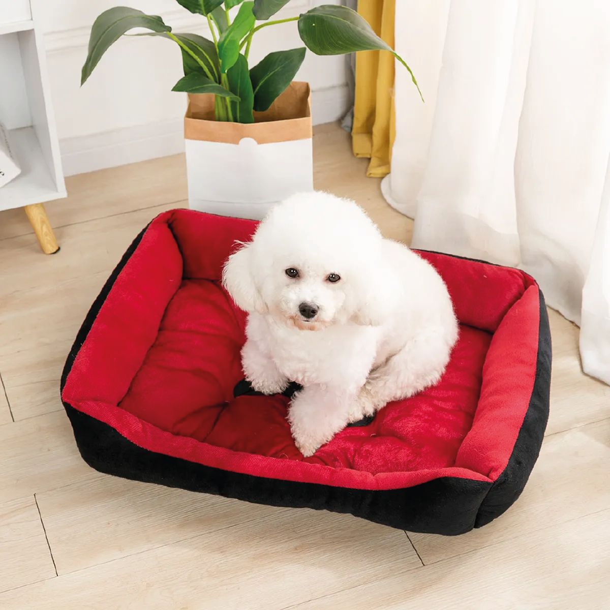 S&T - Cama Para Perros Antideslizante y Lavable Fucsia - Talla XS