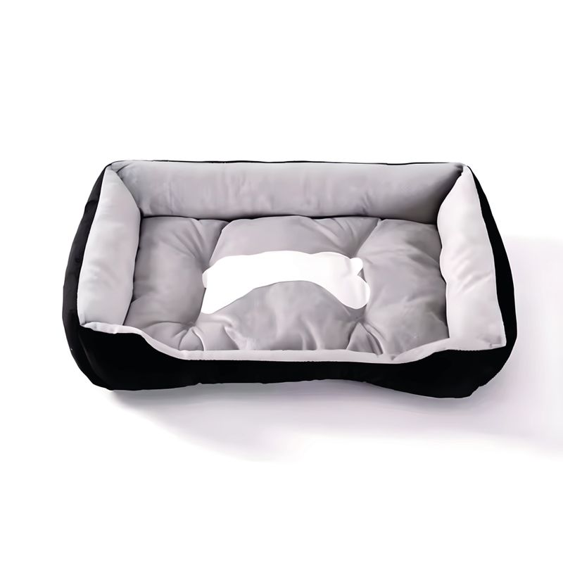 S&T - Cama Para Perros Antideslizante y Lavable Negro - Talla L