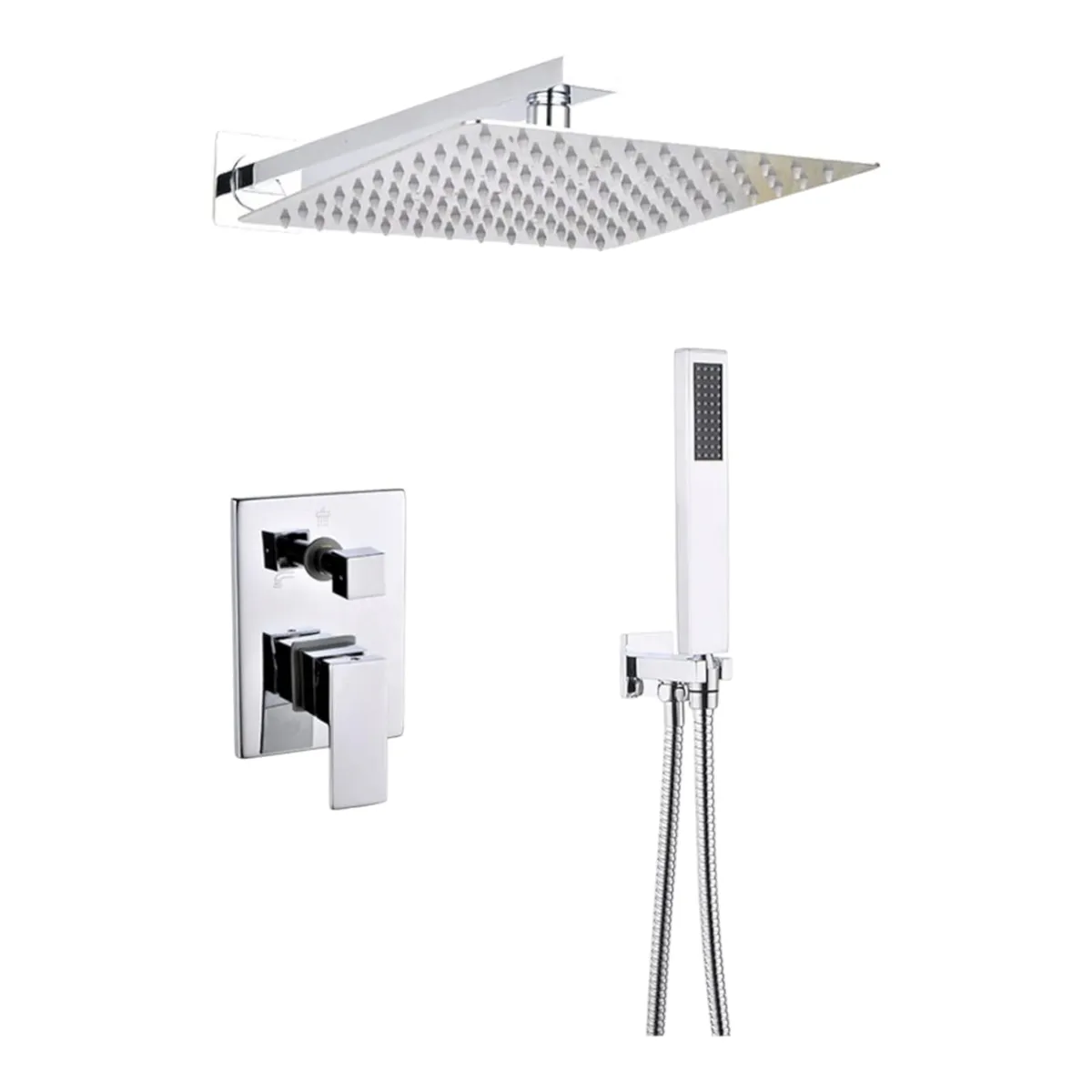 FRATELLI - COMBO Mezcladora Monocomando Ducha Completo Acero Inoxidable Cromado