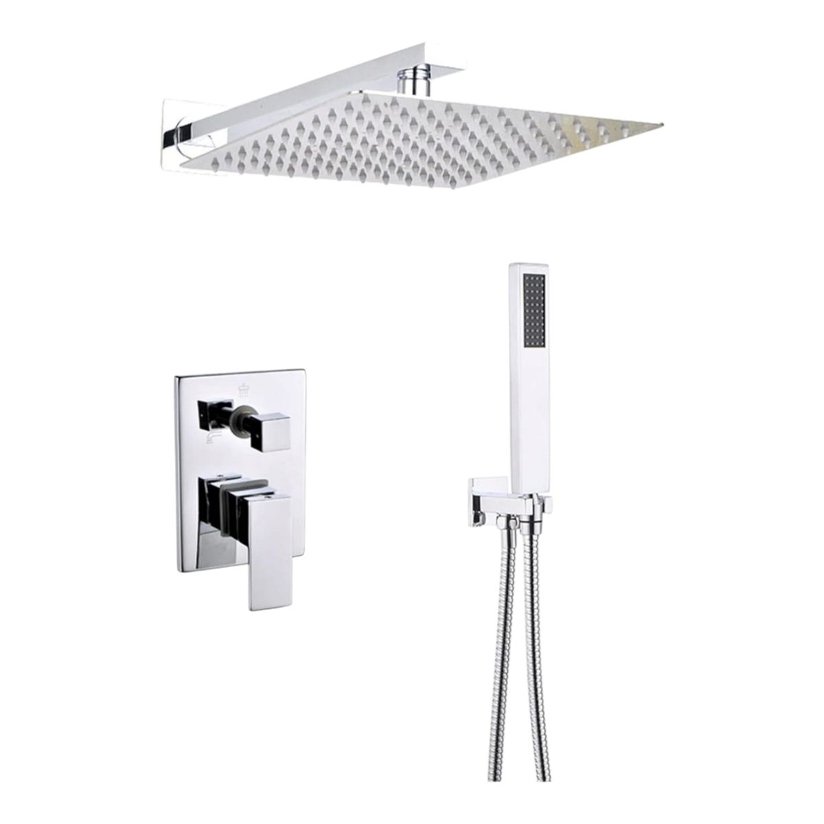 FRATELLI - COMBO Mezcladora Monocomando Ducha Completo Acero Inoxidable Cromado