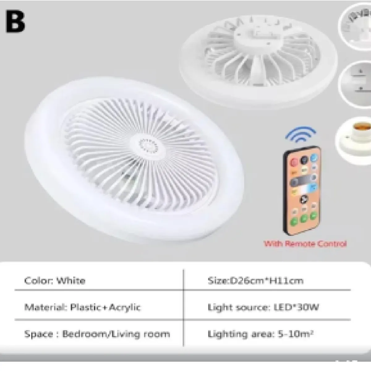 GENERICO - FOCO VENTILADOR PARA TECHO
