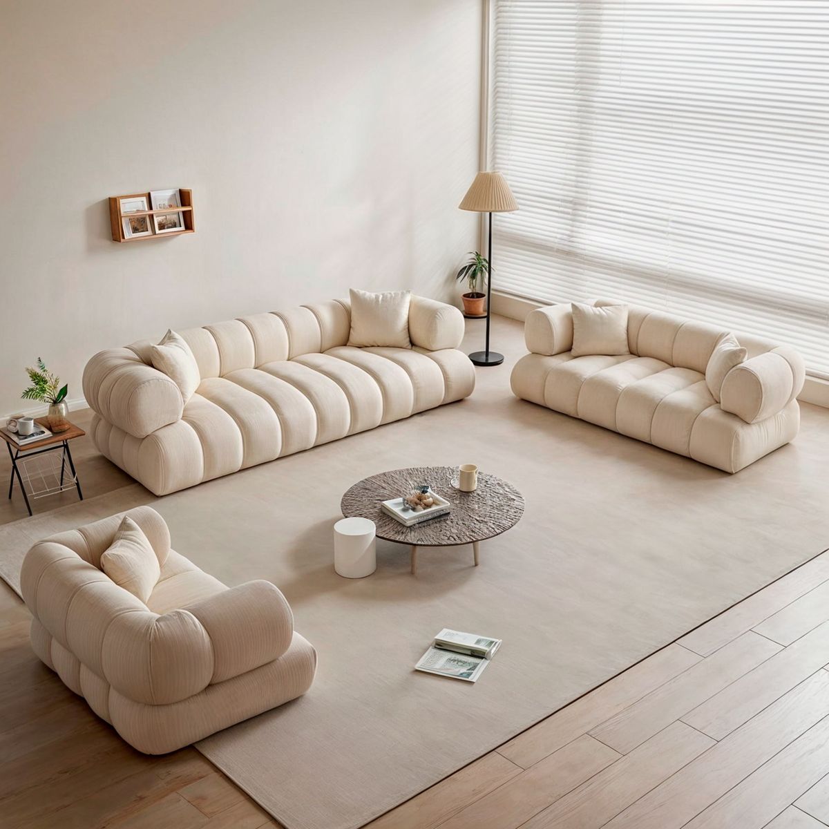 GENERICO - Juego de Sala 3-2-1 Cuerpos Cadiz- Ivory