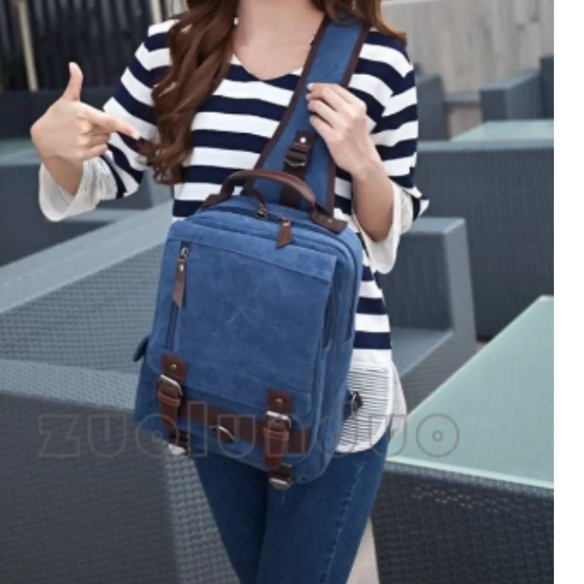 GENERICO - Morral de lona de una sola asa para estudiantes