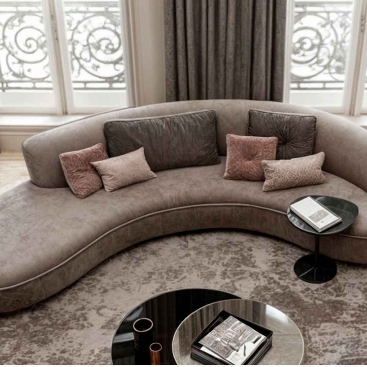 GENERICO - Juego de Sala 3-2-1-1 Cuerpos Ana - Gris y Rojo