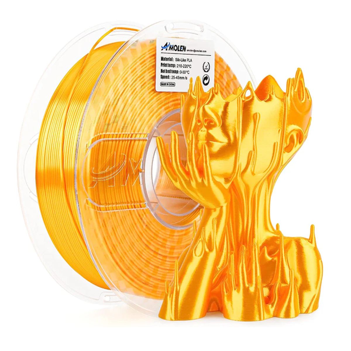 AMOLEN - Filamento Seda Metálico PLA para impresora 3D color Oro