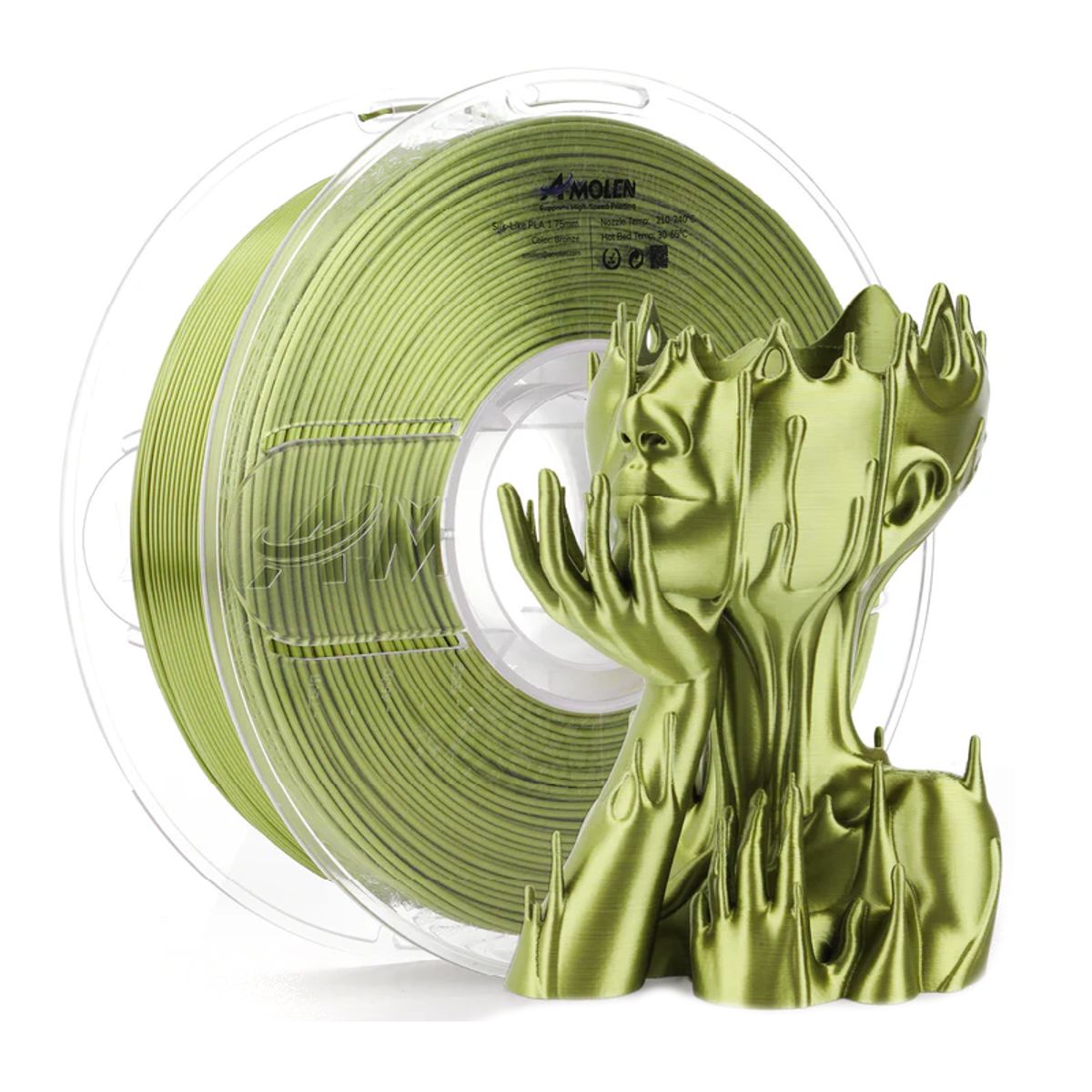 AMOLEN - Filamento Sedoso Metálico PLA para impresora 3D color Bronce