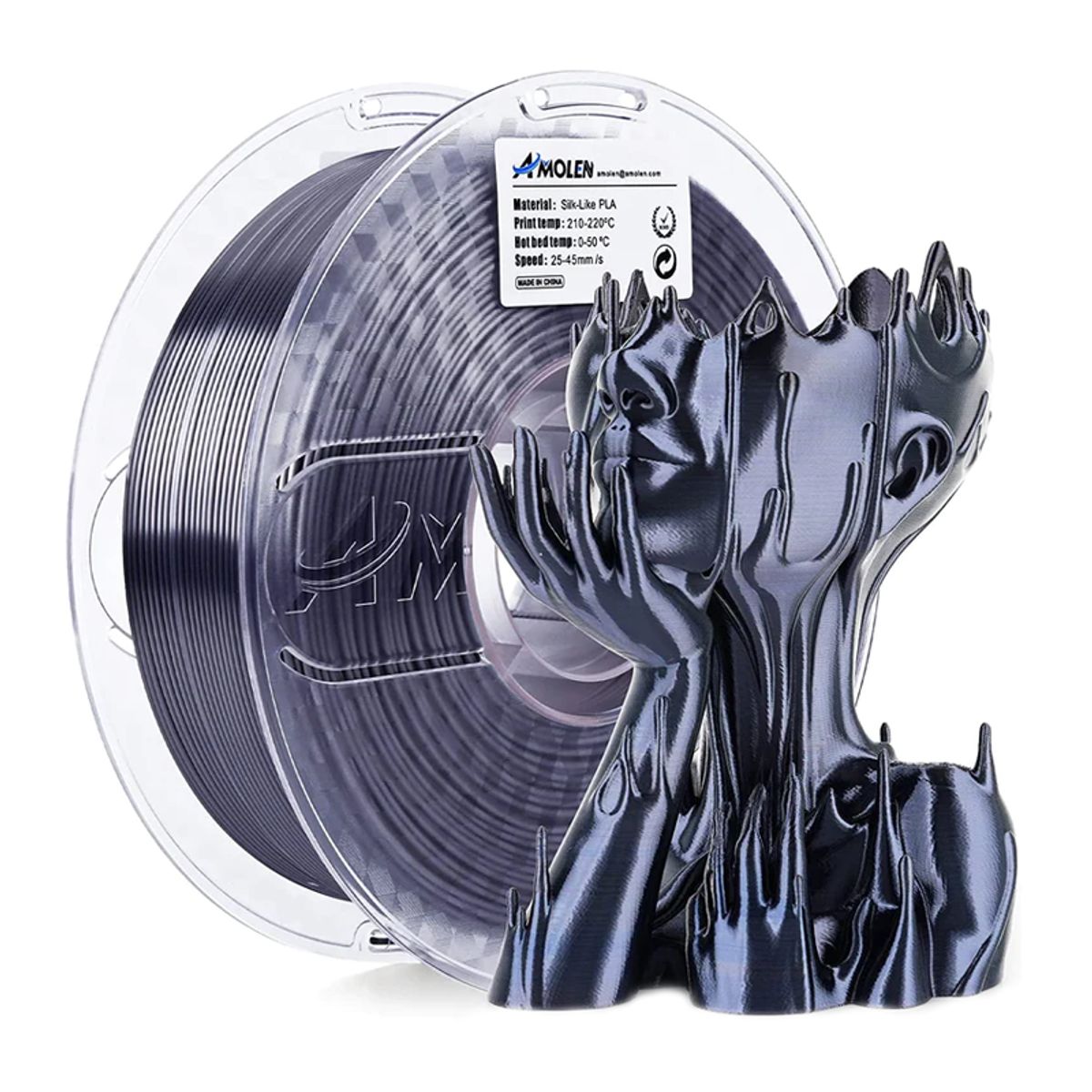 AMOLEN - Filamento Silk Metálico PLA para impresora 3D color Adamantio