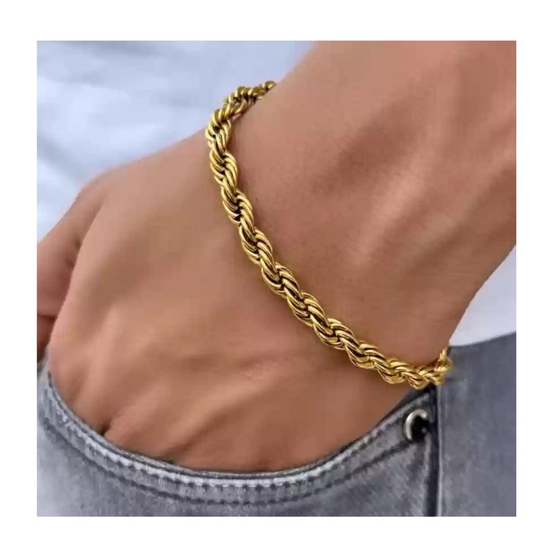 OEM - Pulsera Hombre Modelo Torcida Grueso Acero Inoxidable 316L