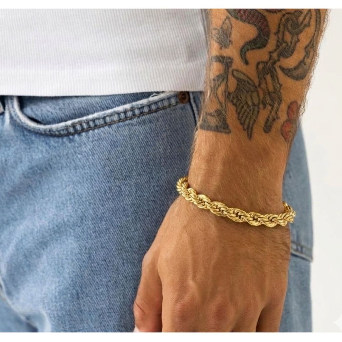 OEM - Pulsera Hombre Modelo Torcida Grueso Acero Inoxidable 316L