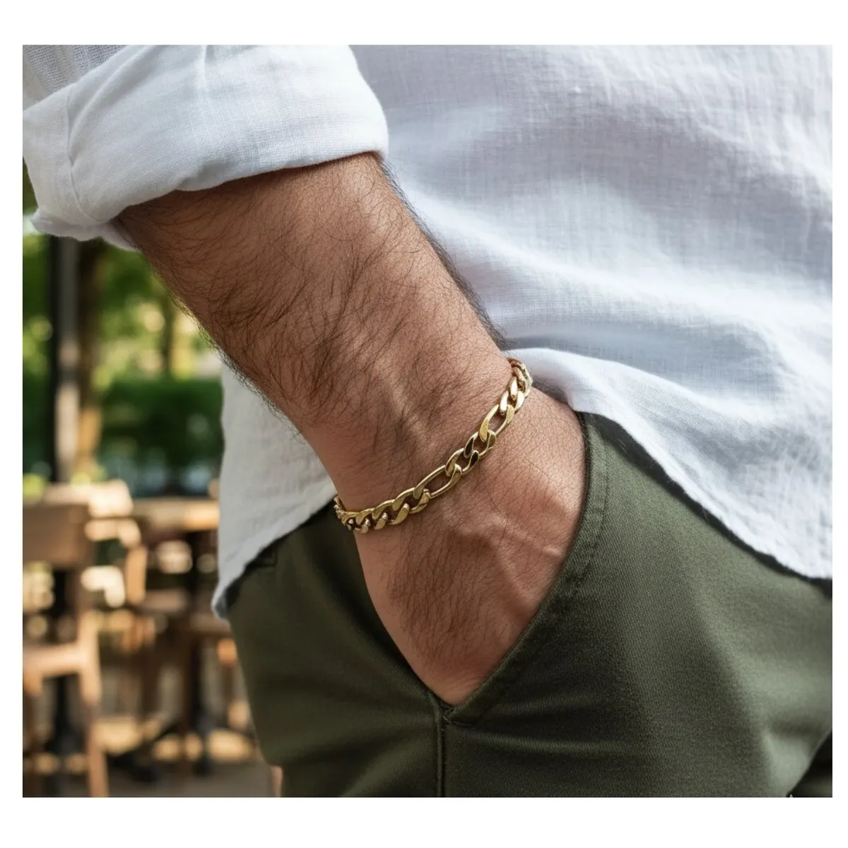 OEM - Pulsera Hombre Eslabon Tipo Cartier Acero Inoxidable 316L