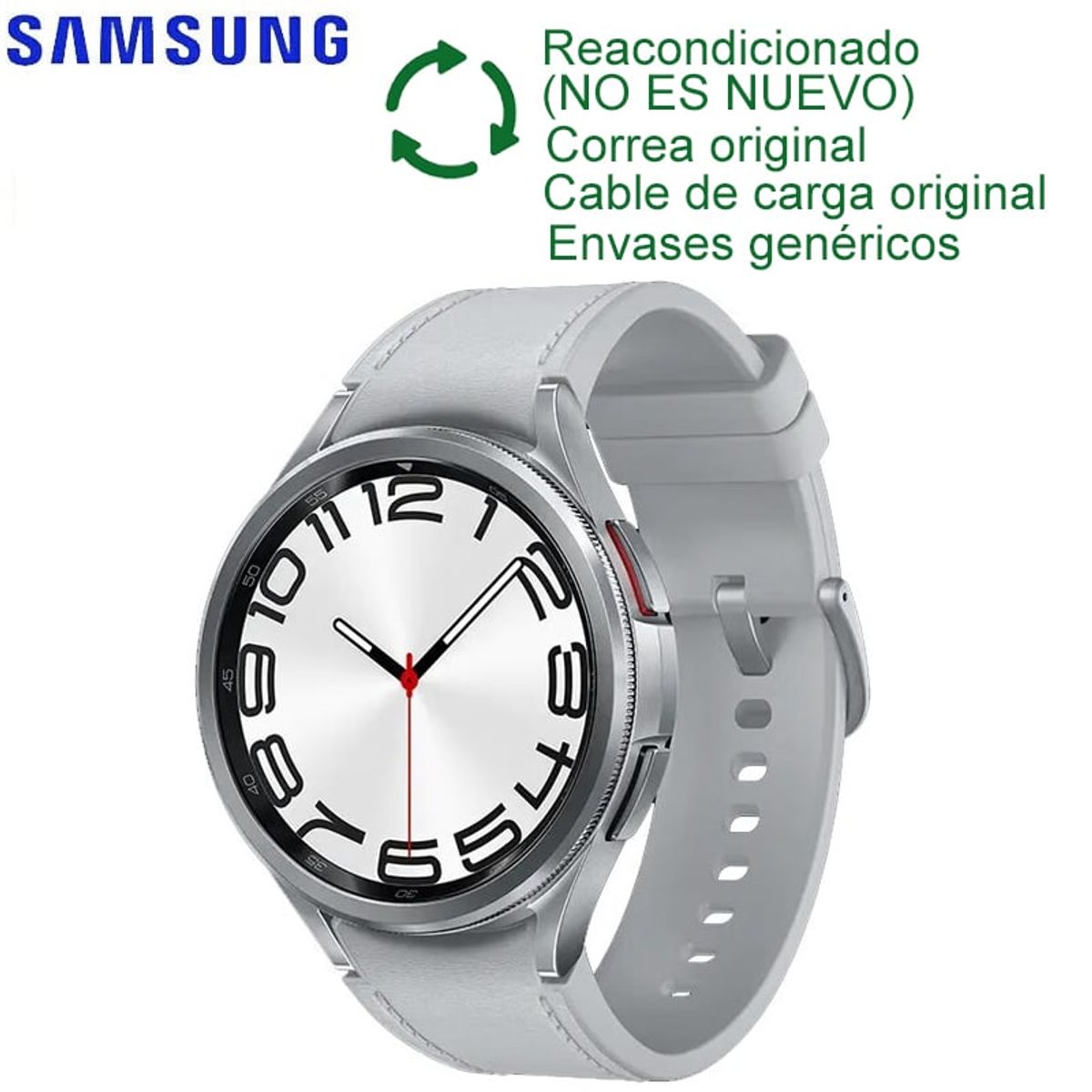 SAMSUNG - Samsung Galaxy Watch 6 Classic 47mm Reacondicionado SemiNuevo-Plata