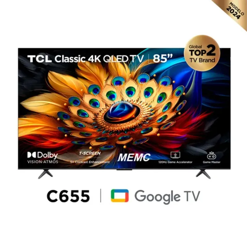 TCL - Televisor Tcl 85 Google Tv 85c655 Qled 4k Ultra Hd Smart Tv