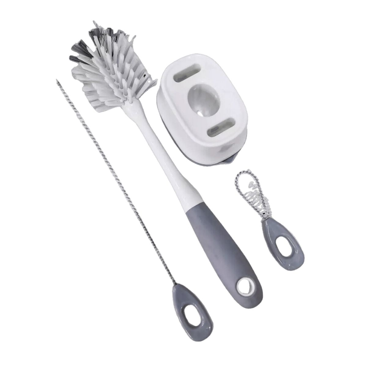 INSPIRA - Set de 3 Cepillos de Limpieza para Botellas con Soporte