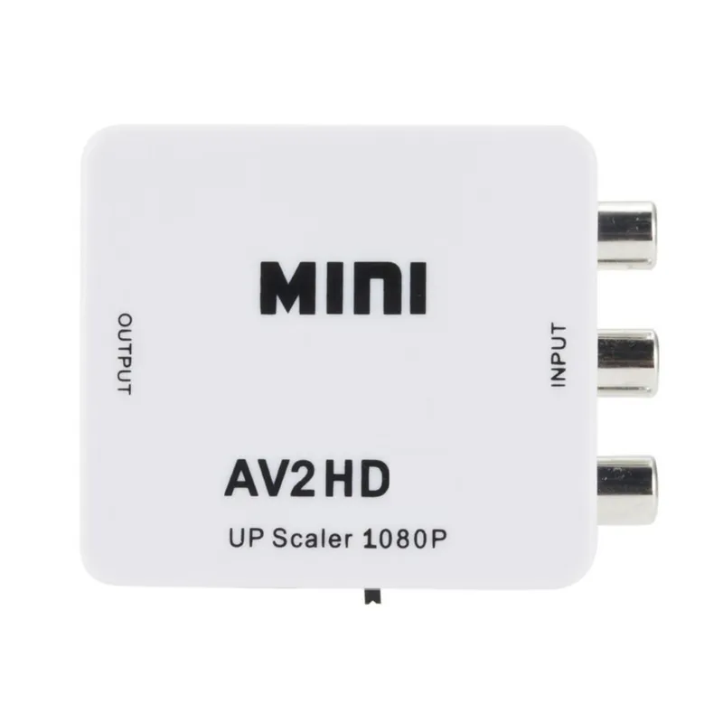 GENERICO - Adaptador RCA VA a HDMI Convertidor de Video Full HD 720 1080p AV2HDMI