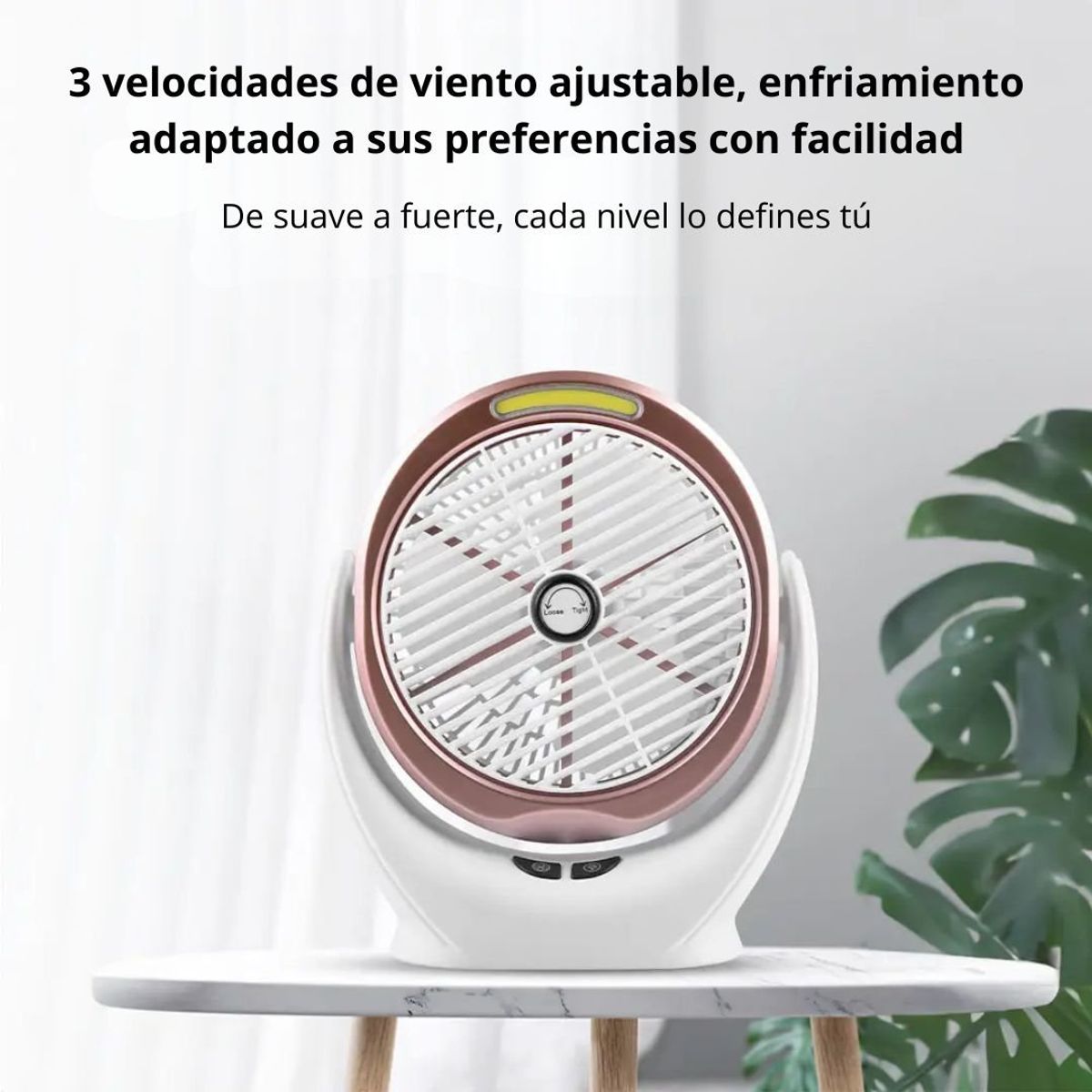 CAFINI - Ventilador de Escritorio con Luz Led CAFINI Recargable USB CN-F9256