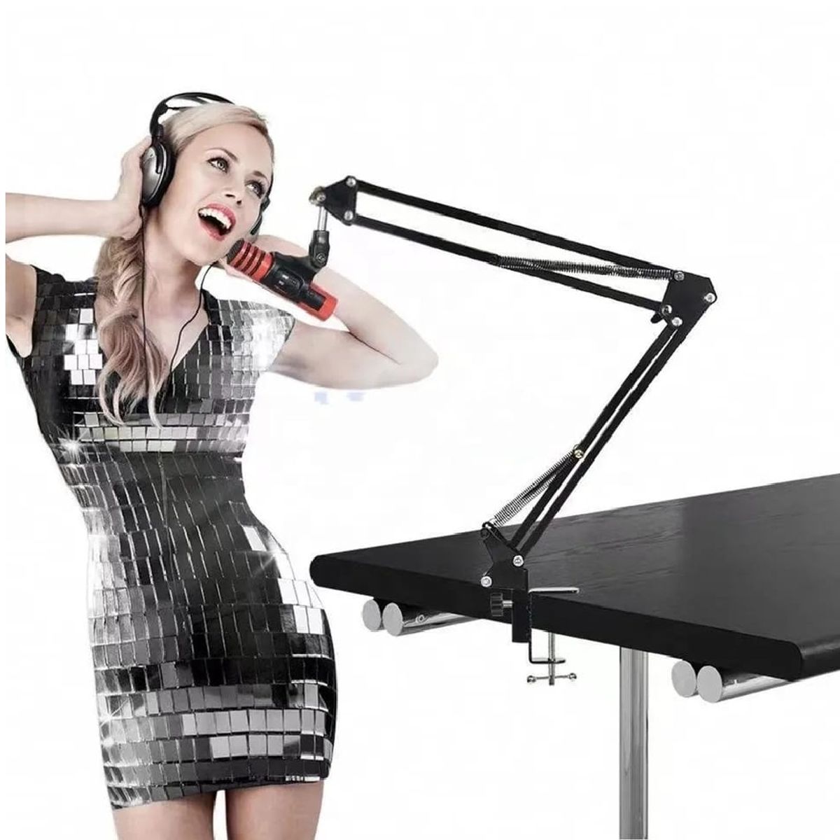 GENERICO - Rack Soporte de Microfono para Escritorio Brazo Plegable