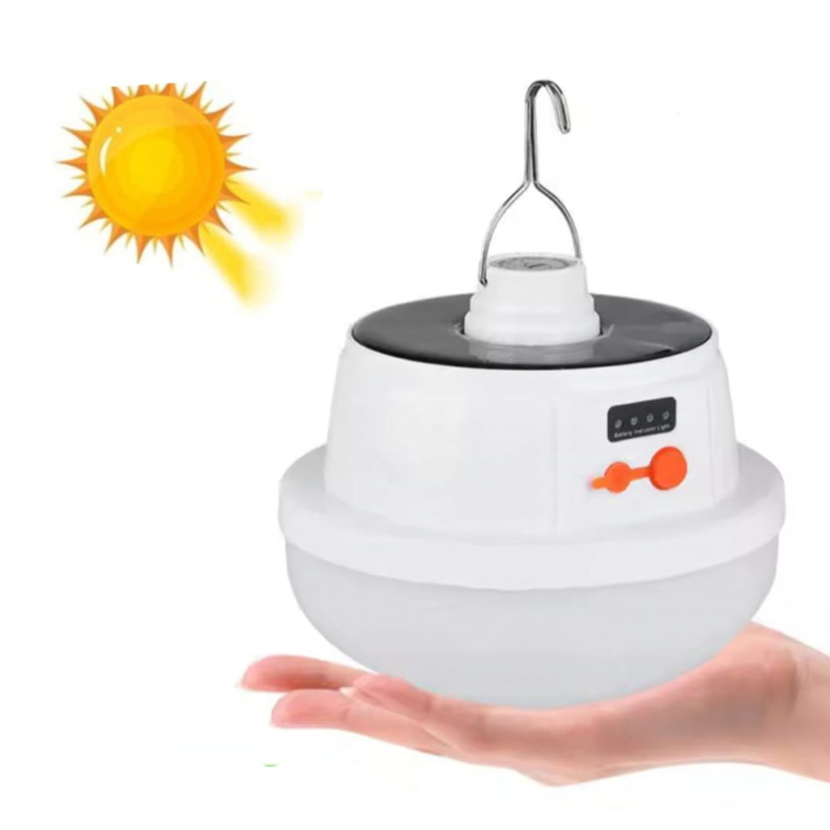 GENERICO - Foco Lampara Recargable con Panel Solar Luz LED Portatil