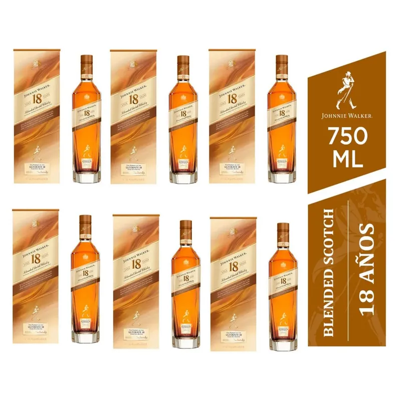 JOHNNIE WALKER - Whisky JOHNNIE WALKER 18 Años Botella 750ml - 6 UND