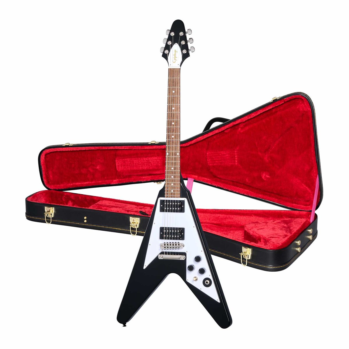 EPIPHONE - Guitarra Eléctrica Flying V Kirk Hammett 1979 - Ébano