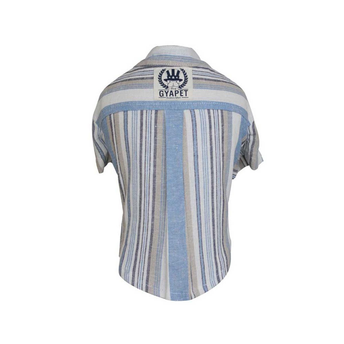 GENERICO - CAMISA MASCOTAS RAYAS CELESTES ALGODÓN TALLA 4XL