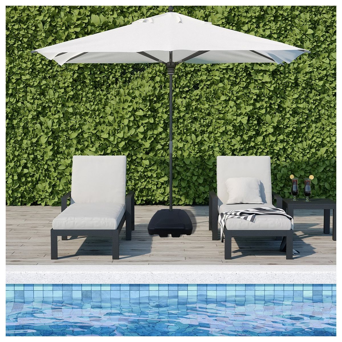 NOVAHUS - Base Cuadrada Para Quitasol Novahus 60 kg Negro