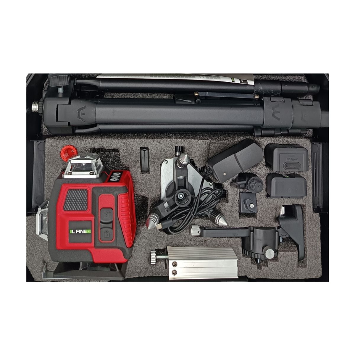 GENERICO - Nivel Laser 16 Líneas Verdes IL FINE LLX-360-RED Recargable + Trípode