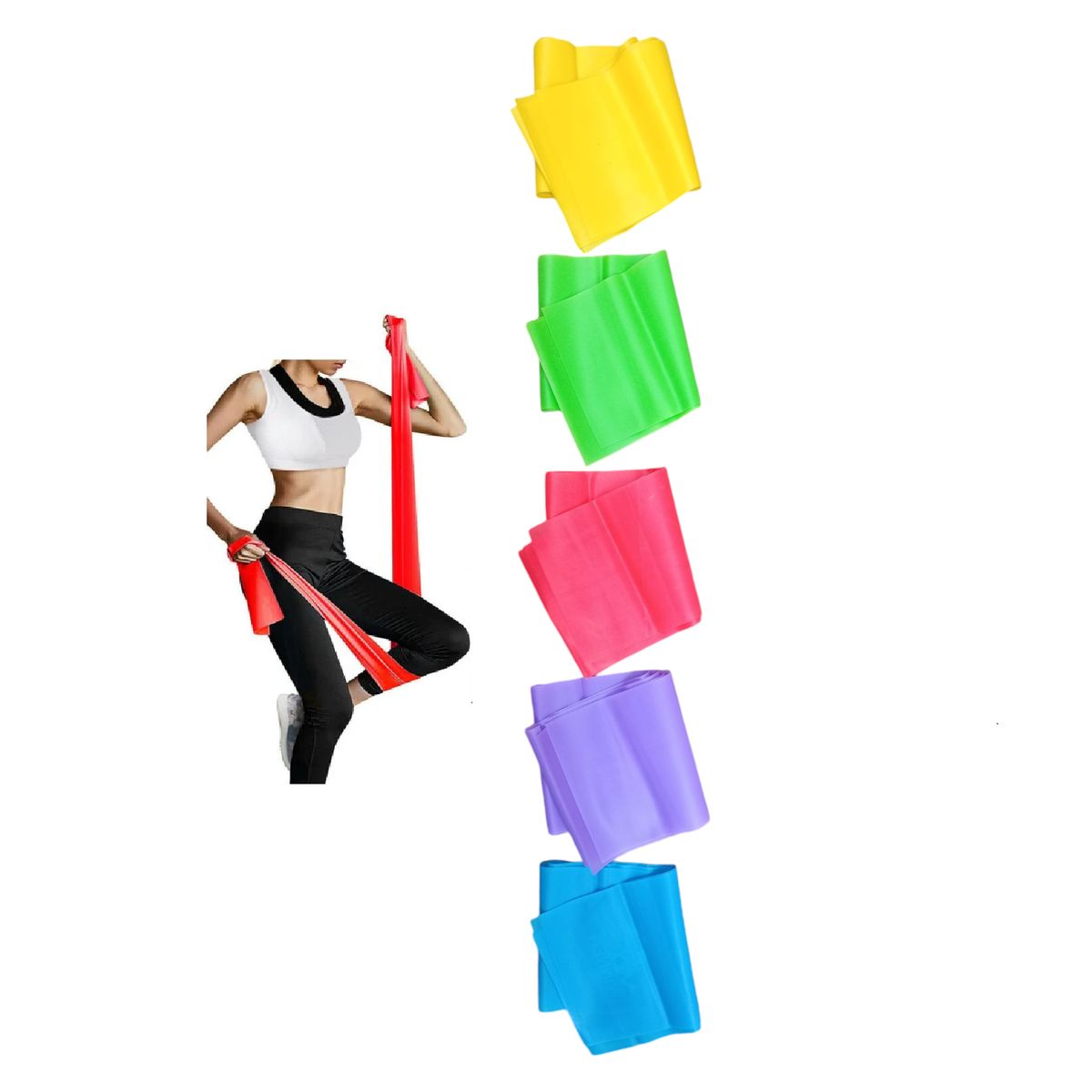 WINNER - Bandas Ligas Elasticas Abiertas Pilates Set 5 Niveles