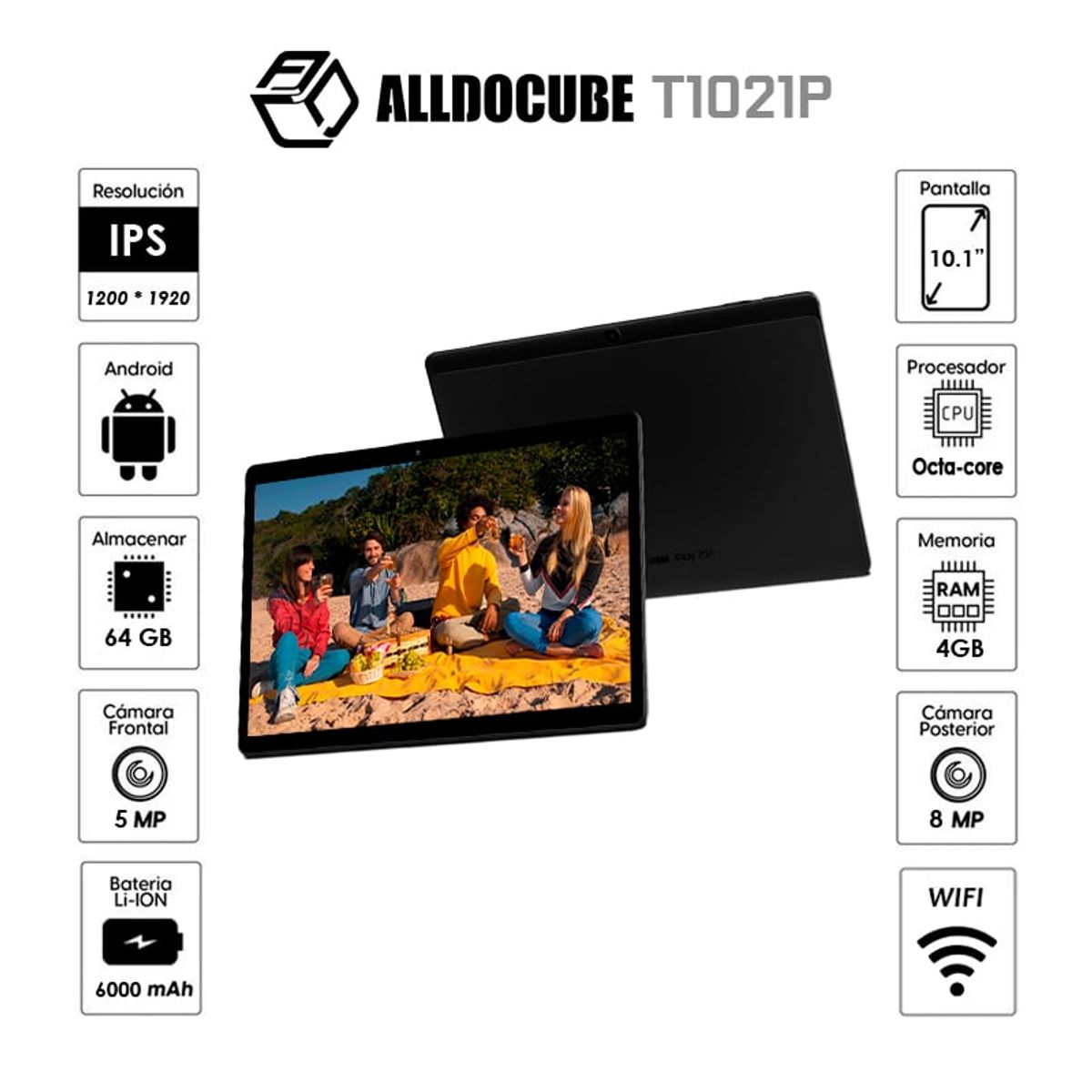 ALLDOCUBE - Tablet Alldocube T1021P 4Gb Ram  64Gb 104 Color Negro Doble Chip